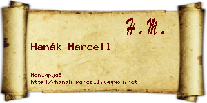 Hanák Marcell névjegykártya